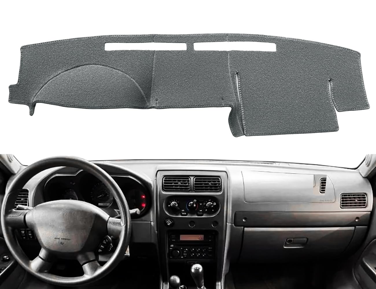 Yiz Dash Cover Mat for Nissan Frontier/Xterra 2002-2004, Custom Fit, Dark Gray Polyester