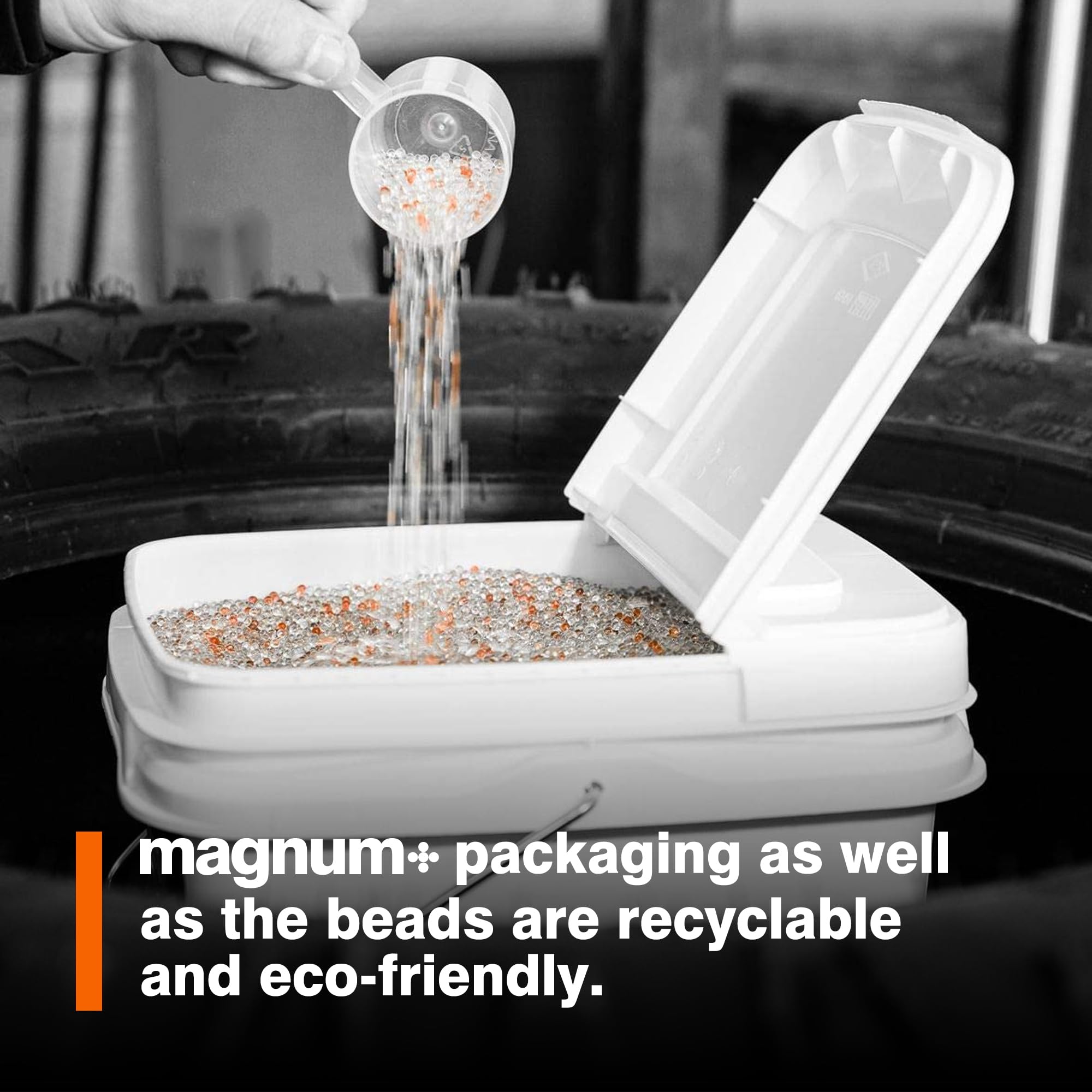 magnum+ Tire Balancing Beads - Tempered Glass, 3oz/85g, TPMS Compatible, Clear - Ideal for Trucks, Trailers, Off-Road Vehicles
