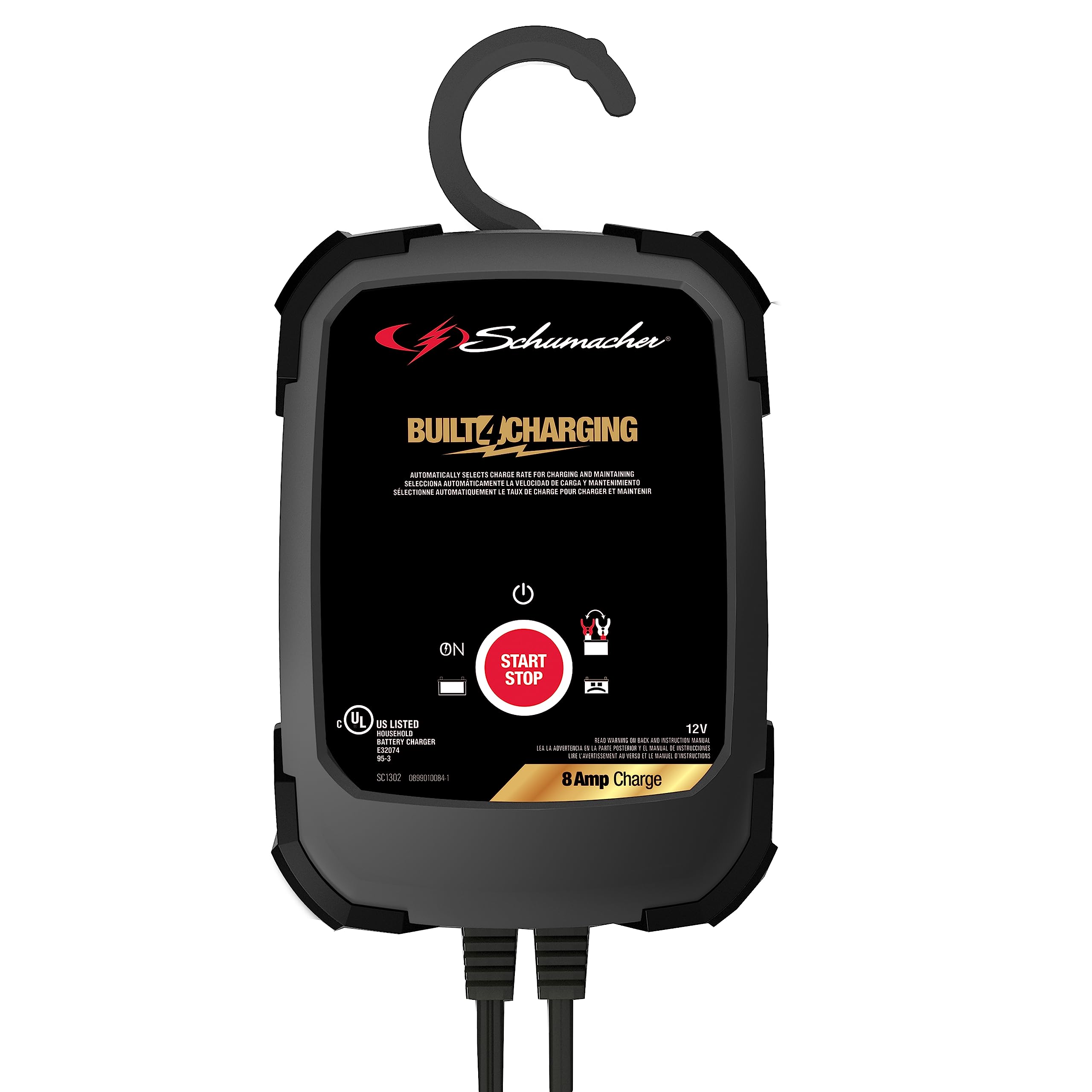 Schumacher Electric Battery Charger and Maintainer, SC1302, 3-in-1, Fully Automatic, 8 Amps, 12 Volt, for Car, Truck, SUV, and M