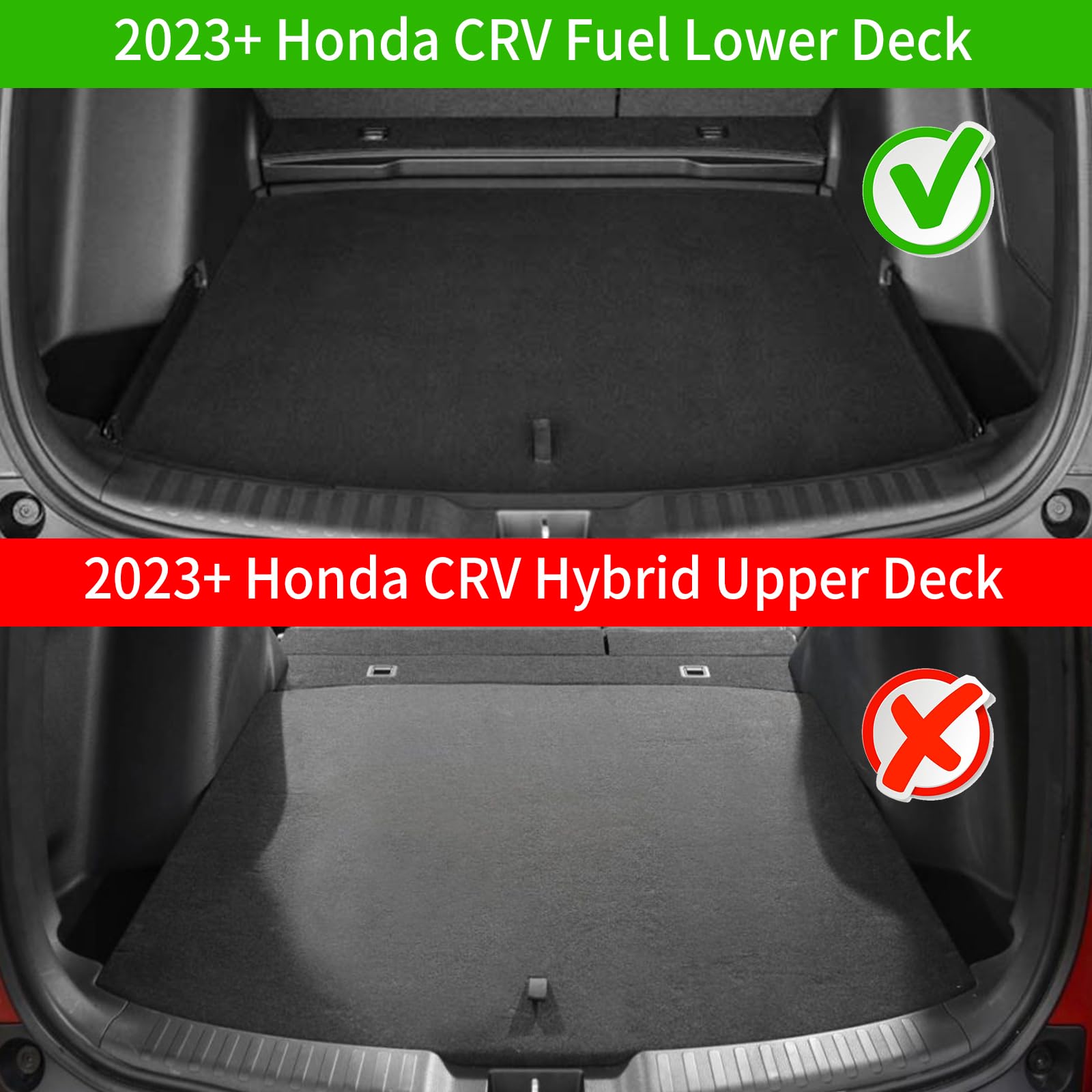 Rongtaod Cargo Mat for 2023-2026 Honda CRV, TPE All Weather Trunk & Backrest Mats, Fit Lower Deck, Durable Protection