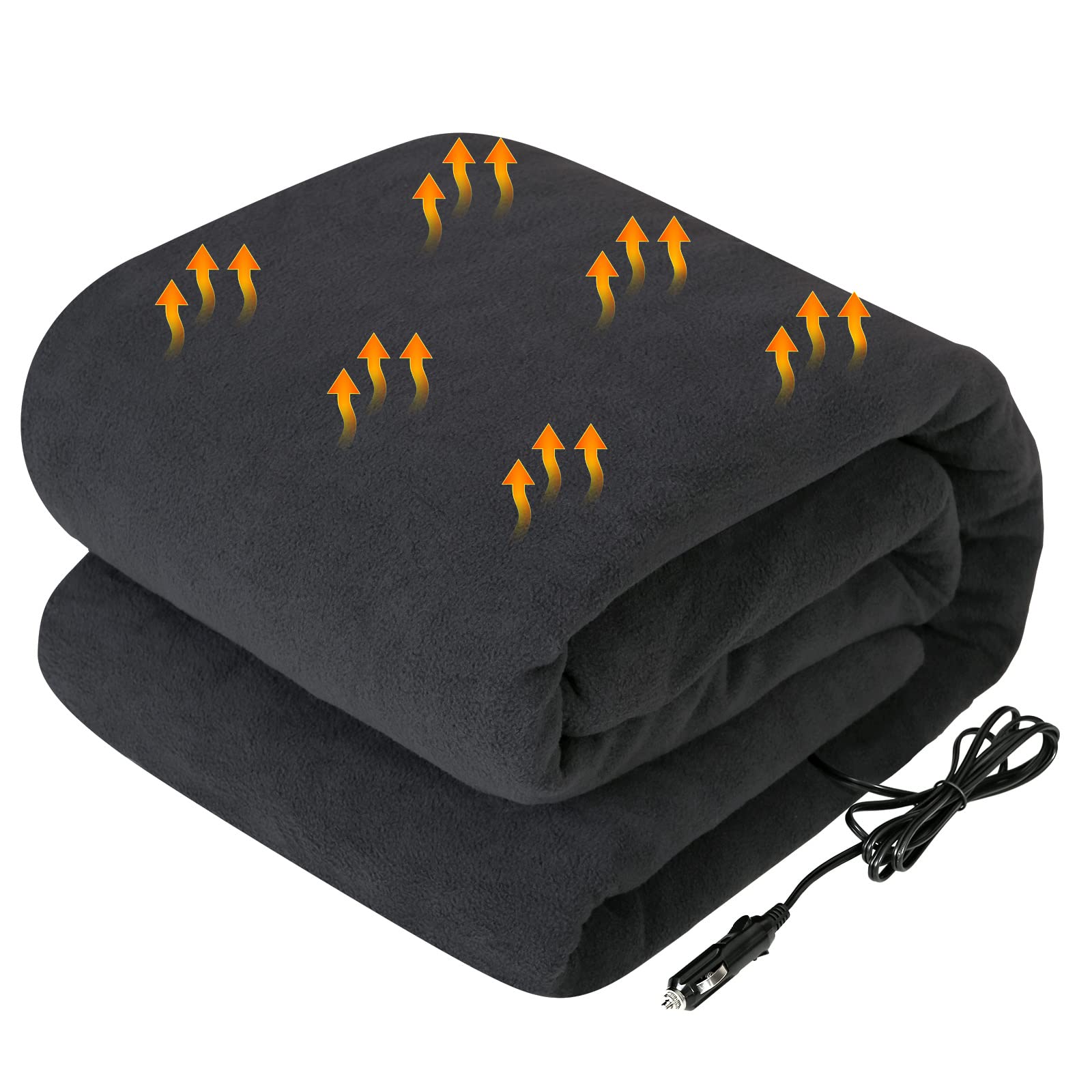 Westinghouse Heated Car Blanket with 3 Heating Levels, 4 Hours Auto Off, 12 Volt Electric Blanket for Car, Truck, SUV, RV, Porta
