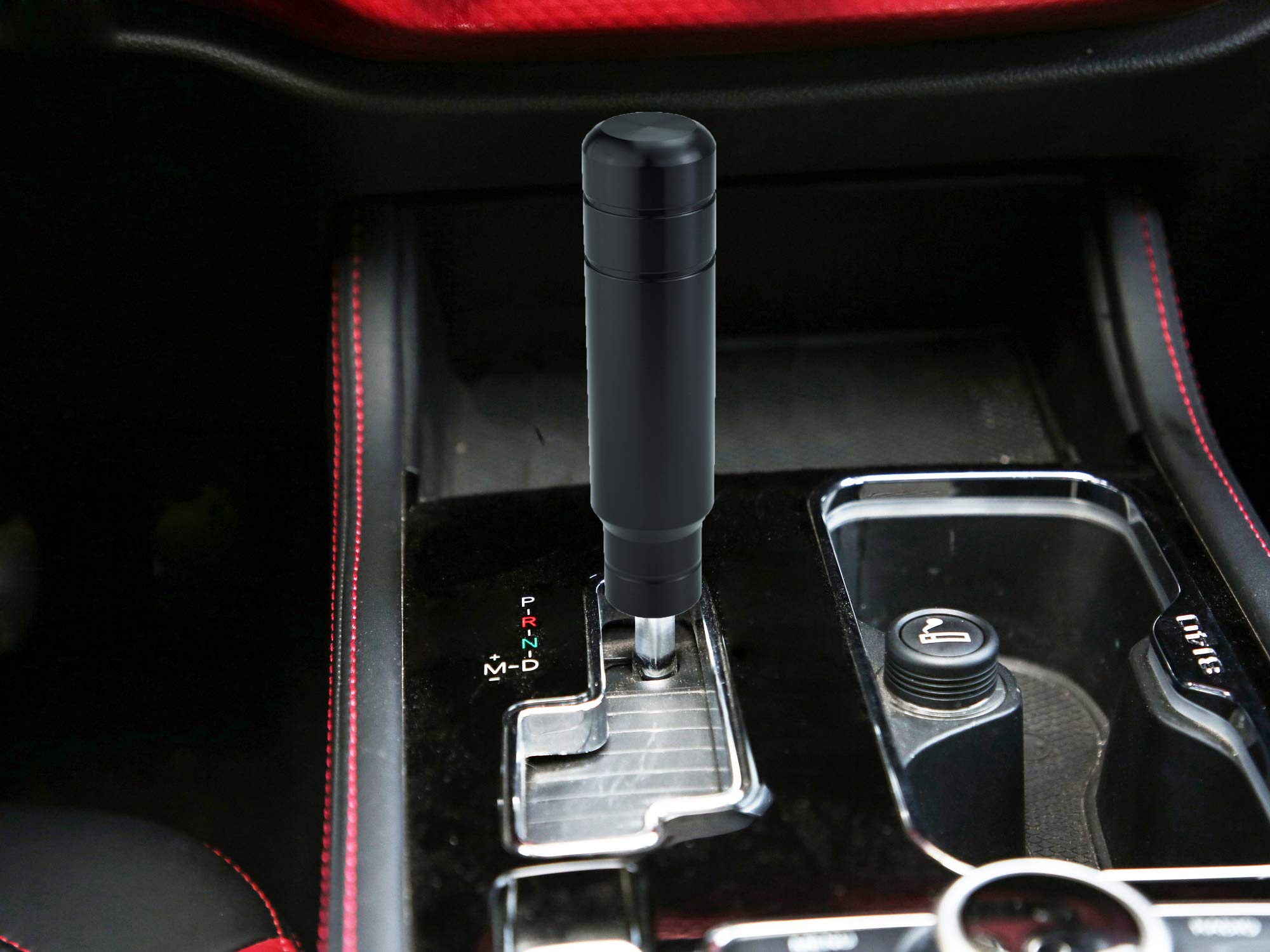 Abfer Metal Heavy Shift Knob, 5'' Aluminum Alloy Weighted Gear Lever Stick Shifter Handle Fit Most Manual Vehicle (Black)