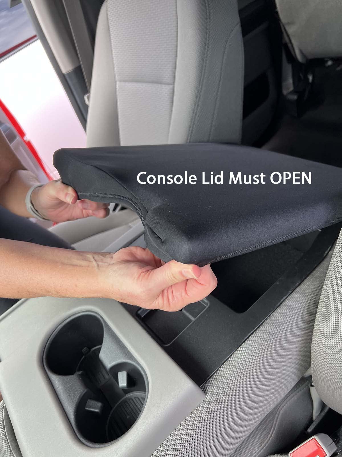 Car Console Covers Plus Made In Usa For Ford F150 F250 2014-2025 With 40/20/40 Jump Seat Neoprene Auto Armrest Center Console Co