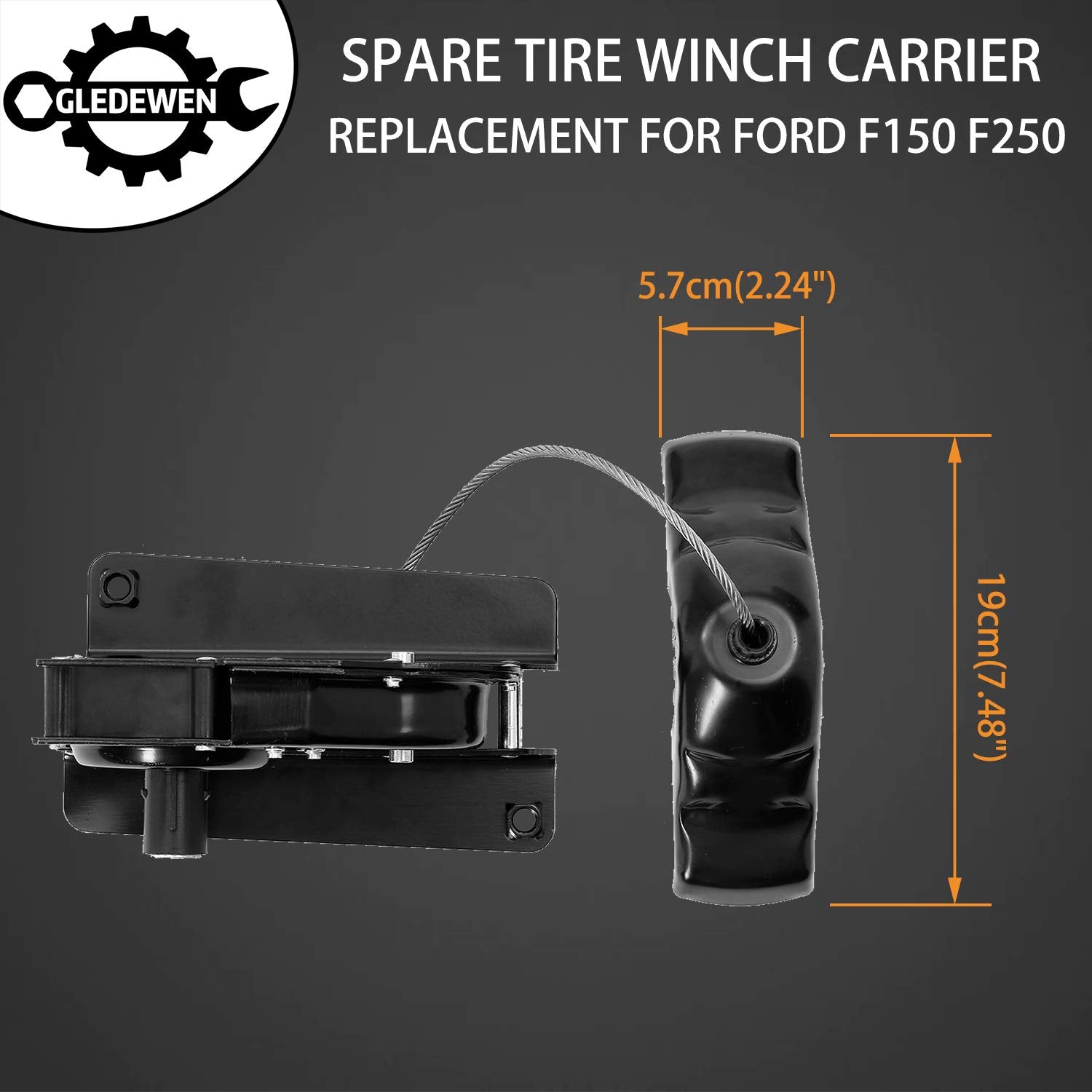 Spare Tire Hoist Spare Tire Winch Carrier | Replacement For 1997-2003 Ford F150, 2004 F150 Heritage, 1997-1999 F250, 1997 F250 H