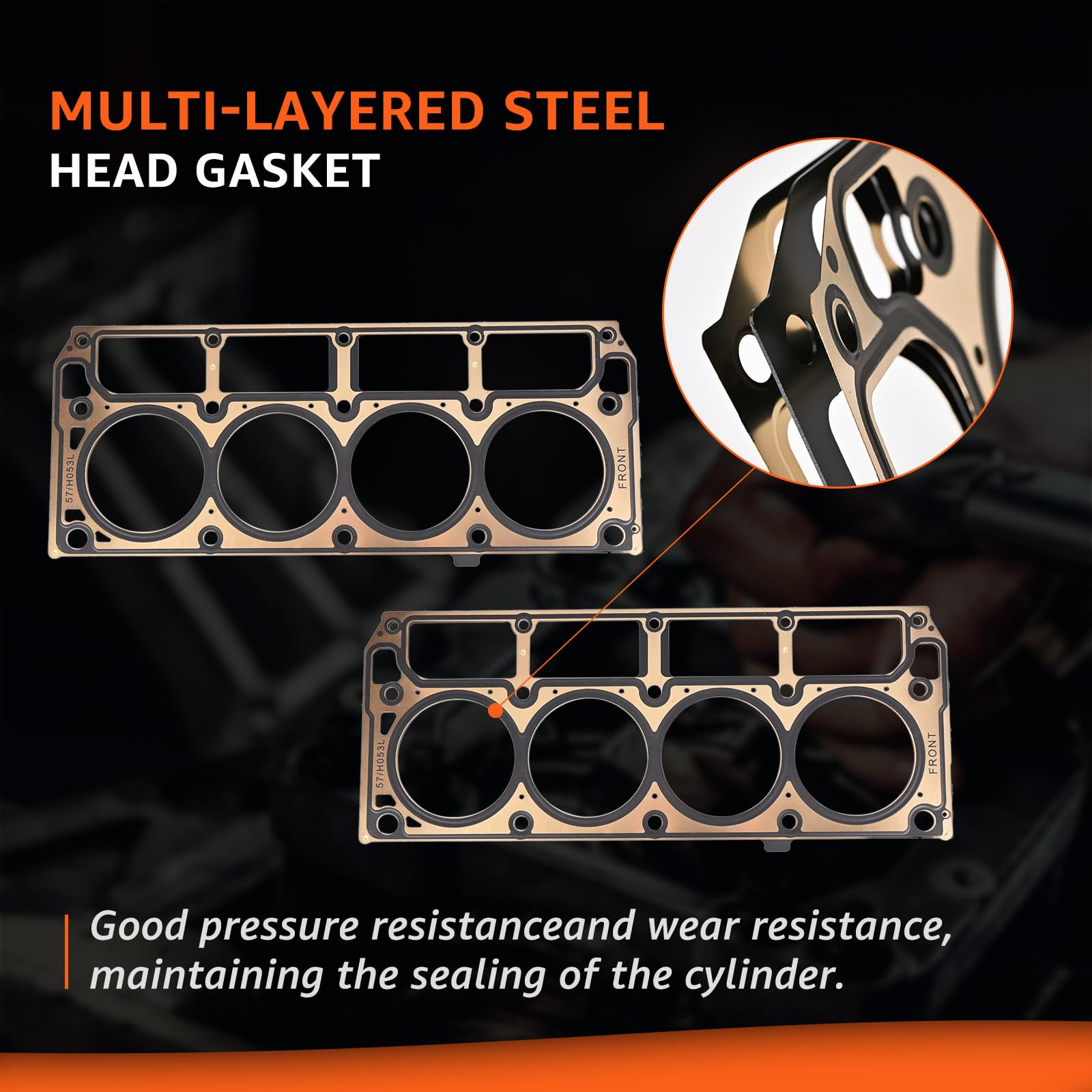 Armker Full Cylinder Head Gasket Set for 2005-2014 Chevy 5.3L V8 LM7 L59 - Model HS26191PT-1 CS9284