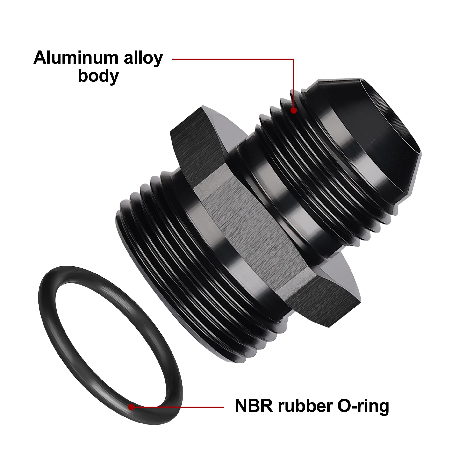 Evil Energy 12An Flare To An16 Orb Male O-Ring Fitting Adapter