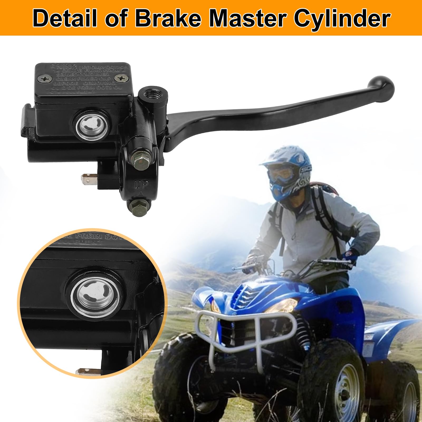 M MATI Front Brake Master Cylinder for Yamaha ATV Banshee Big Bear Grizzly Kodiak Warrior Wolverine YFZ YFM 350 400 2GU-25870-10