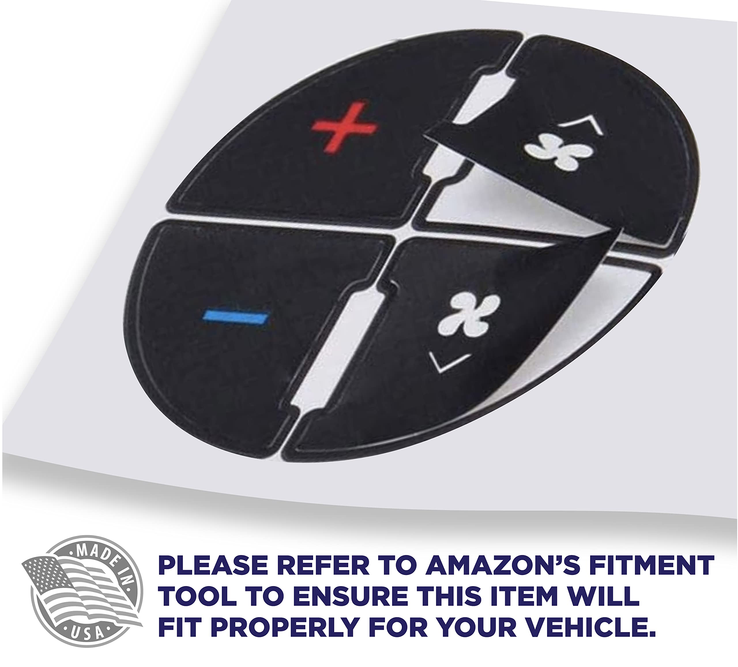EcoAuto AC Dash Button Repair Kit - 2 Pack, Premium Vinyl, Black, Made in USA for Select GM Vehicles