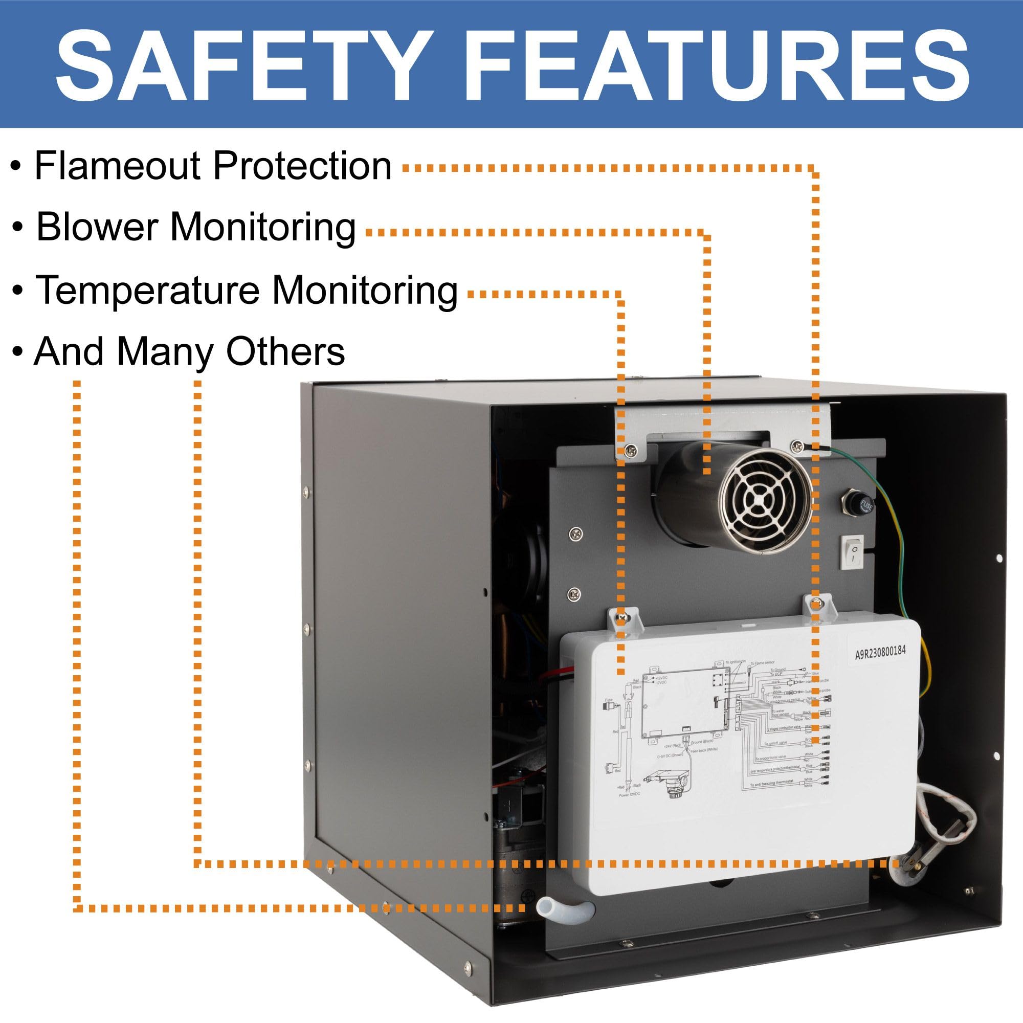 RecPro RV Tankless Hot Water Heater - 42,000 BTU, Gas, Remote Control, 18" x 18", Black, Model RP-1057-42BTU