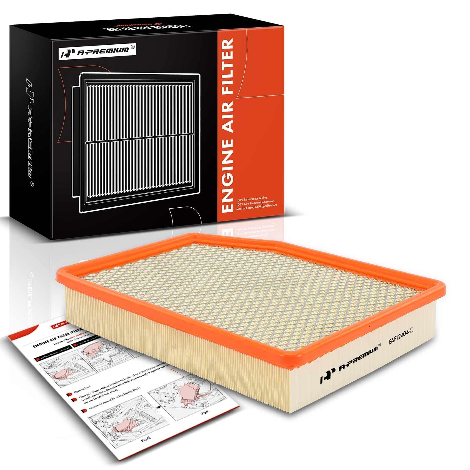 A-Premium Engine Air Filter Compatible With Cadillac Escalade Esv & Chevrolet Silverado 1500, Suburban, Tahoe & Gmc Sierra 1500,
