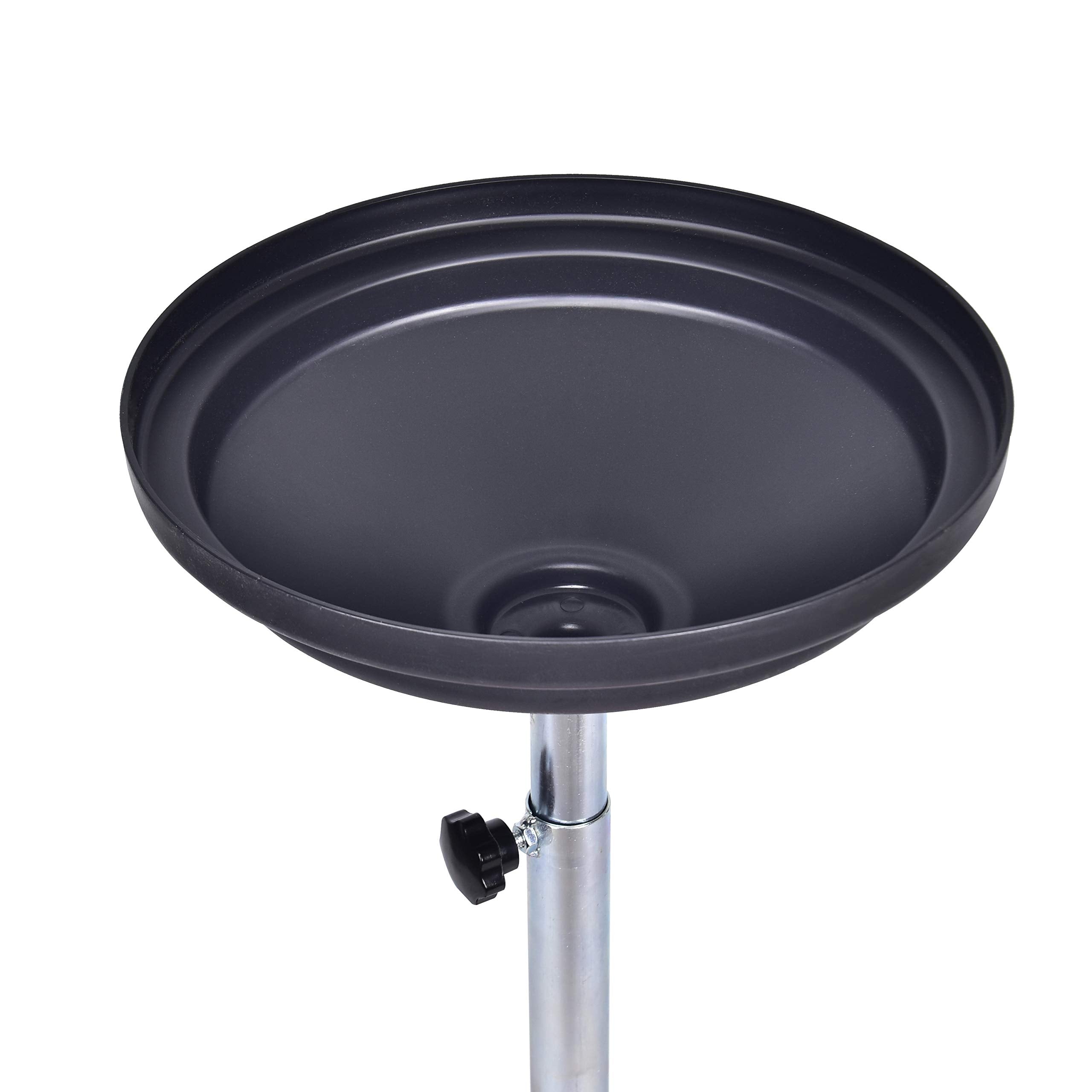 Aain 5 Gallon Oil Drian Portable Steel Oil Drain, Waste Oil Drain with Wheel, Adjustable Height, Red (AODT-5)