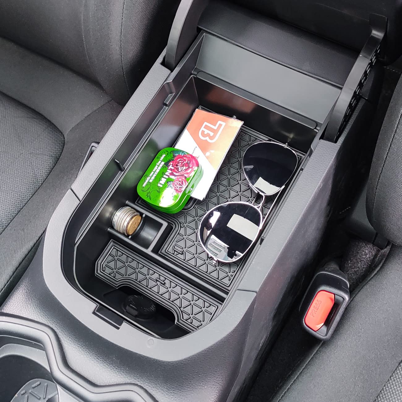 Tacorbo Center Console Organizer Compatible With Toyota Rav4 2019 2021 2020 2022 2023 2024 2025 And 2021-2024 2025 Rav4 Prime Accessories, Armrest Secondary Storage Box Insert Tray, Black Trim