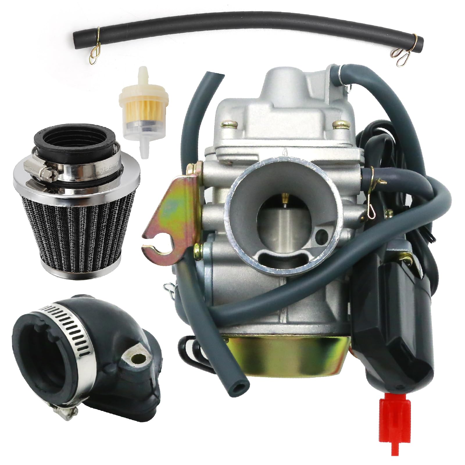 Pd24J Carburetor For 4-Stroke Gy6 125Cc 150Cc Atv Go Karts Scooter Mopeds Qmj/Qmi157 Qmj/Qmi152 - Manifold Intake Fiameter 24Mm