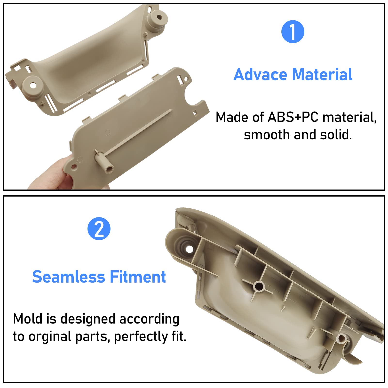 Jaronx E90 E91 Driver Side Door Handle - 13.98" Beige ABS, Compatible with BMW 3 Series 320i 323i 325i 328i 335i