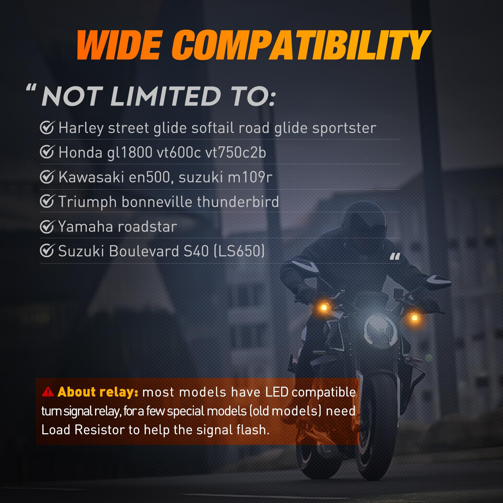 Nilight Motorcycle LED Turn Signal Lights, Amber Mini Blinkers, Aluminum Alloy, Model TL-180, Compatible with Harley, Honda, Kawasaki