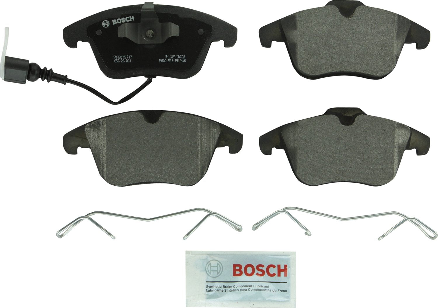 BOSCH BP1375 QuietCast Premium Semi-Metallic Disc Brake Pad Set - Compatible with Select Audi Q3, Q3 Quattro; Ford Mondeo; Volks