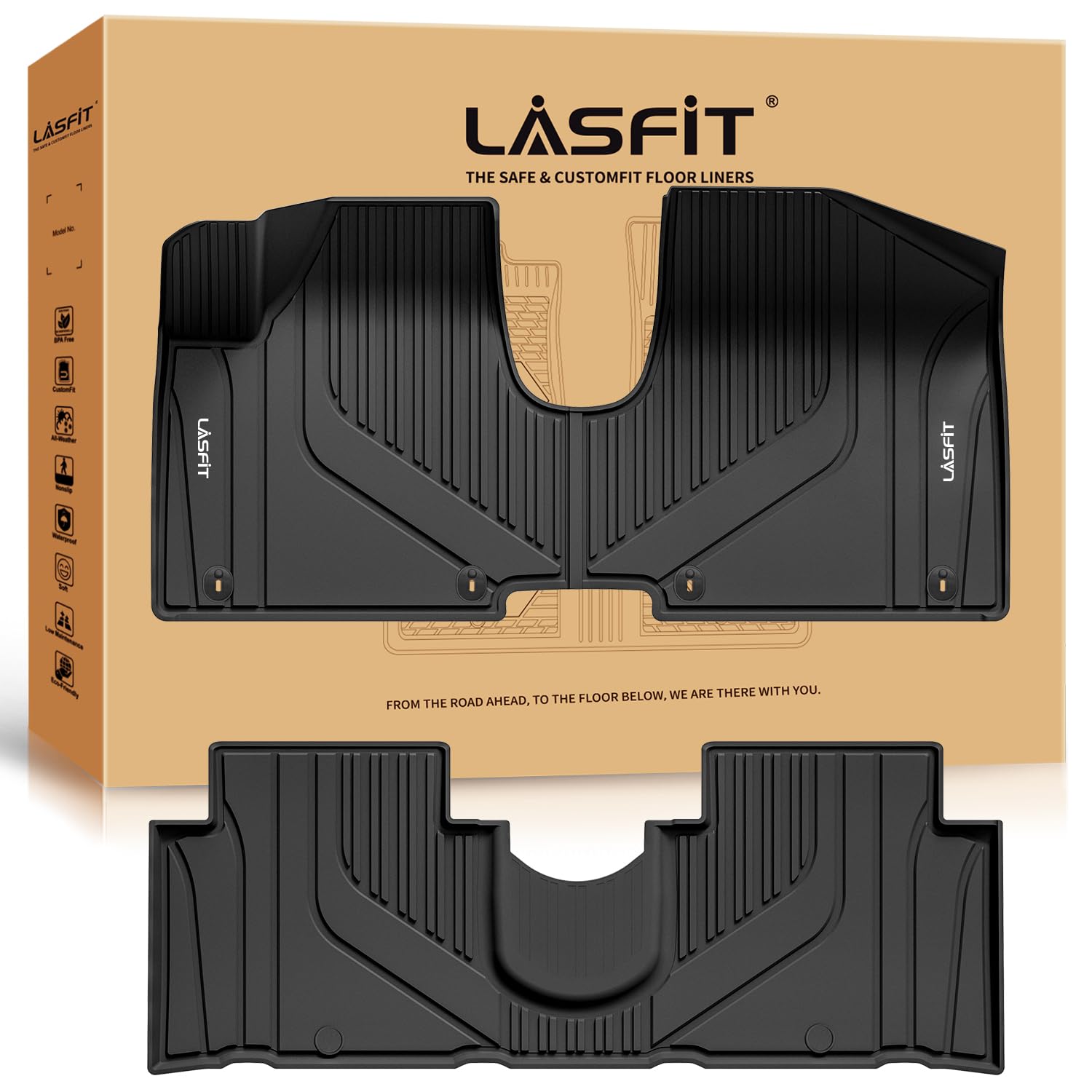 Lasfit Floor Mats For Hyundai Ioniq 5 2024 2023 2022 Movable Console (Limited Models), Custom Fit Tpe All Weather Floor Liners 1