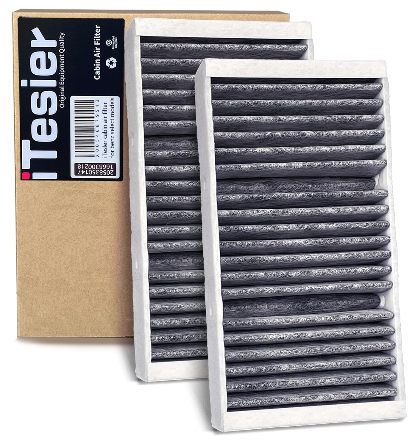 ITESIER Cabin Air Filter kit for 2016-2019 Mercedes GLE350 GLE400 GLE450, 2012-2015 ML350 ML550, 2017-2019 GLS450 GLS550 GLS63,