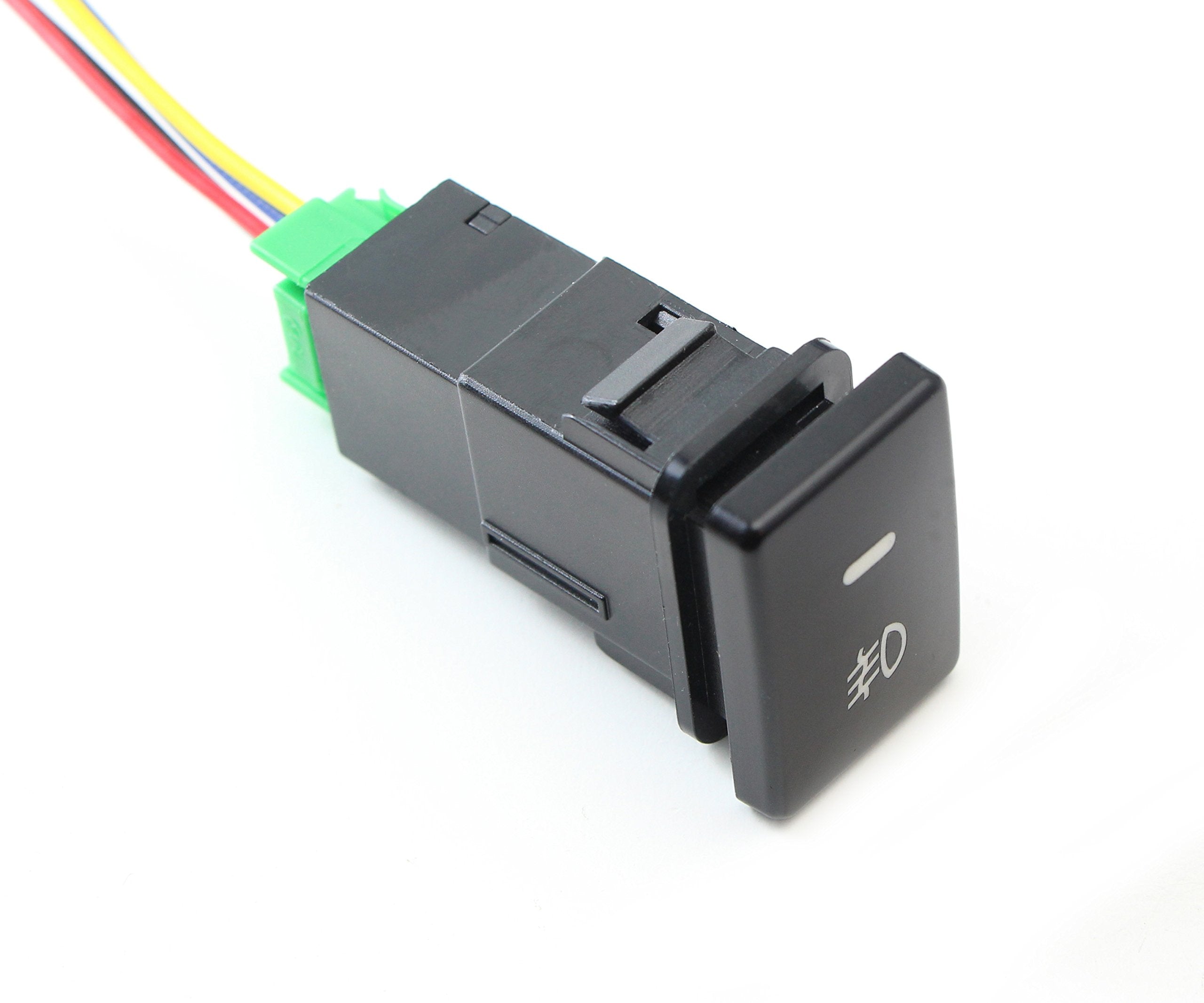 Ijdmtoy (1 Factory Style 4-Pole 12V Push Button Switch W/Led Background Indicator Lights Compatible With Fog Lights, Drl, Led Li