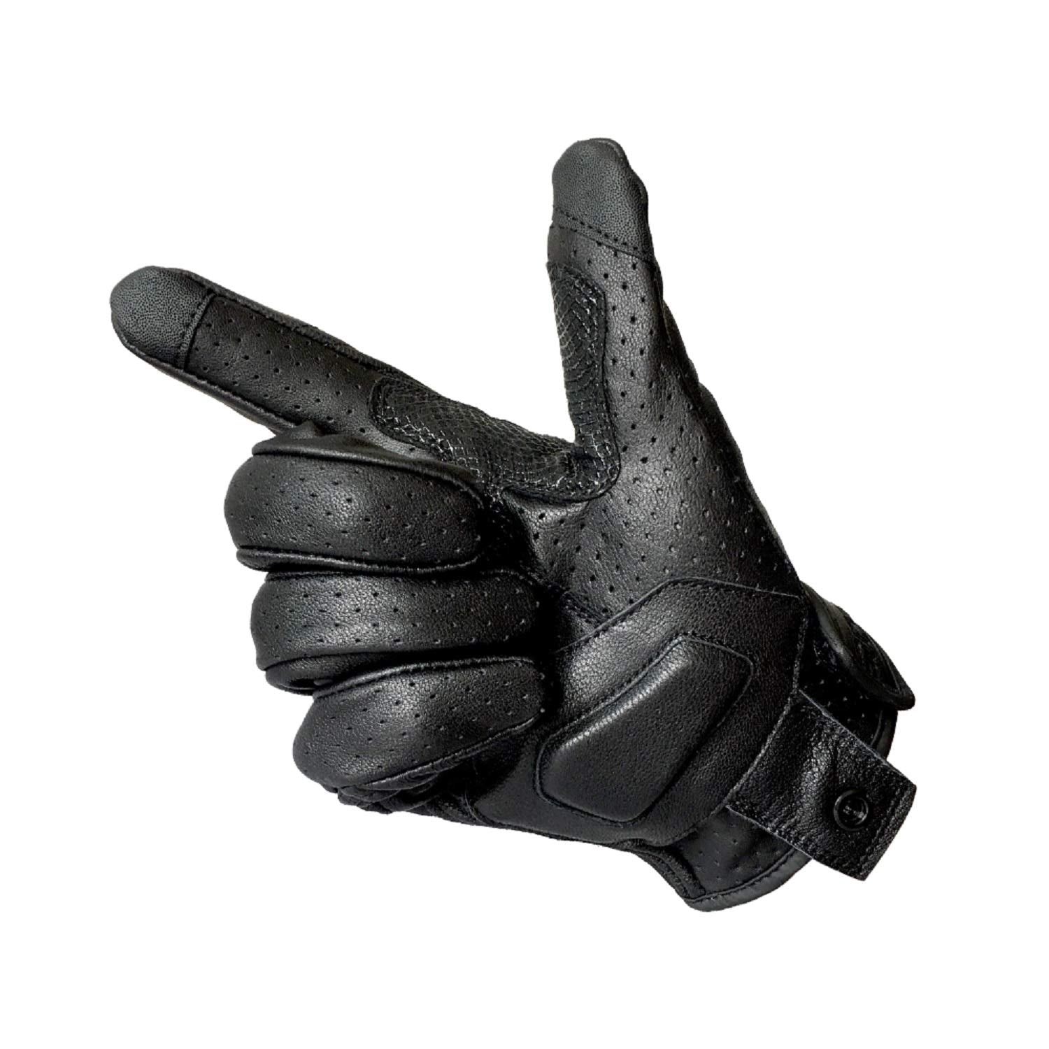 Updated Mens Leather Motorcycle Gloves With Two Touchscreen Fingers Anti-Slip Motorbike Racing Gloves (Updated,Perforated, Xxl)