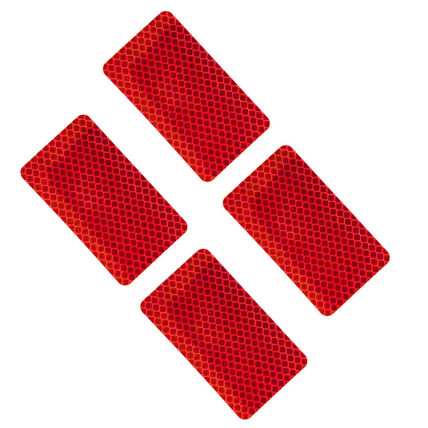 LiteMark DOT-SAE Red 2 Inch x 3.5 Inch High Reflective Prismatic Lenses with Durable Protective Transparent Layer for Safety and