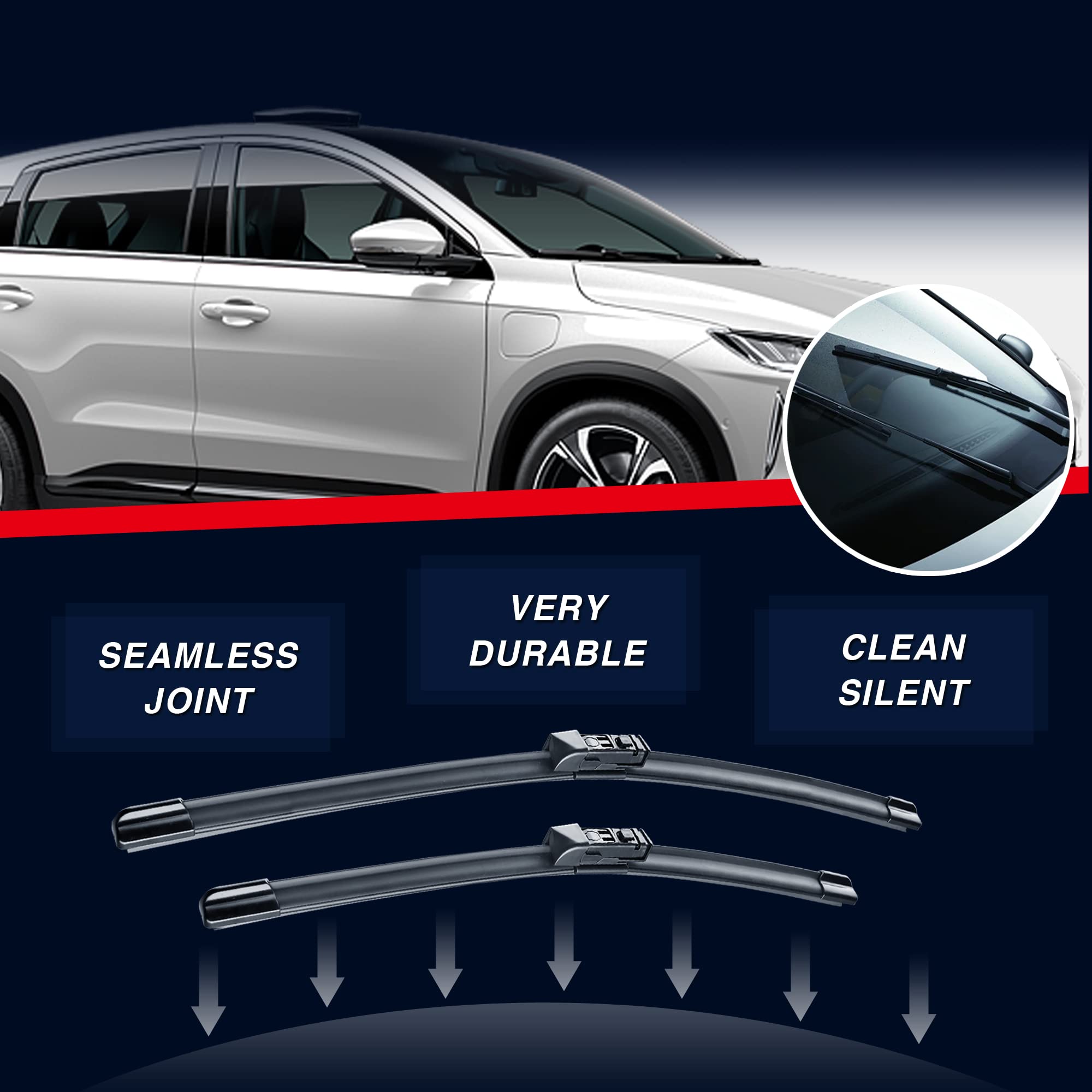 3 Wipers 26''/16''/14'' Windshield Wiper Blades Replacment For Toyota Chr Ch-R 2022 2021 2020 2019 2018 Oem Quality Top Lock