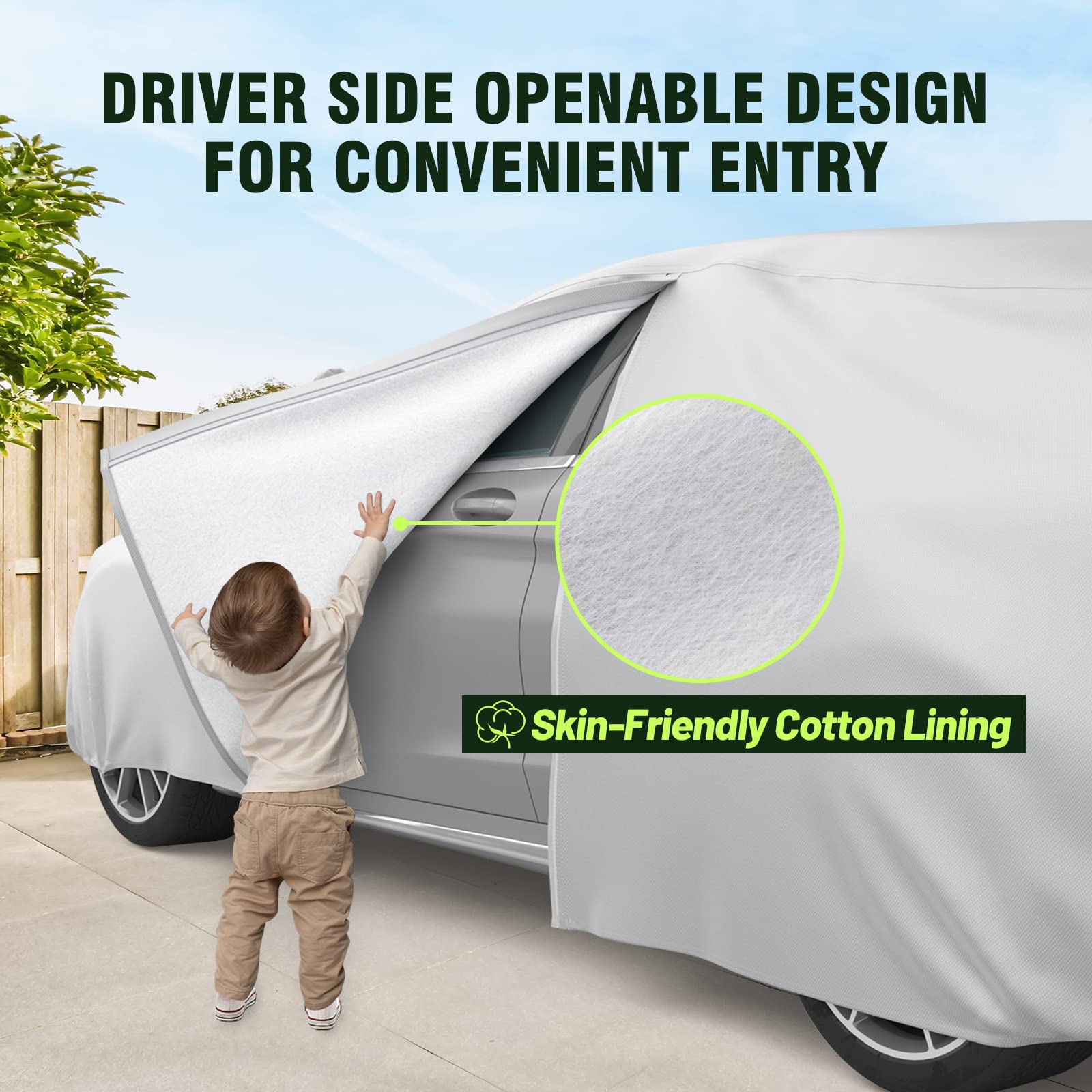 Favoto Mpv Car Cover Waterproof - All Weather For Automobiles 6 Layers Heavy Duty Outdoor Sun Snow Protection Car Tarp With Wind
