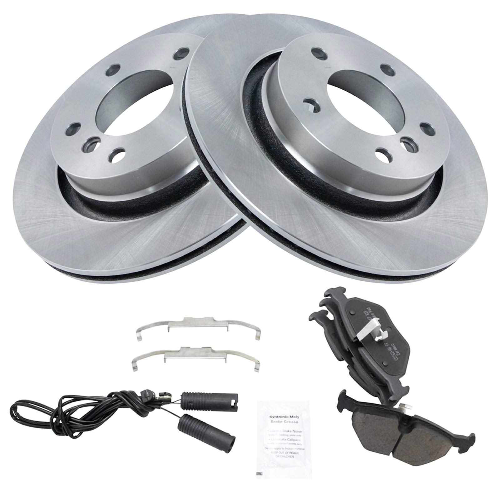 Trq Rear Brake Pad & Rotor Kit Brake Pads Brake Rotor Ceramic Compatible With 2000 Bmw 323Ci 323I 2001-2006 325Ci 2001-2005 325I