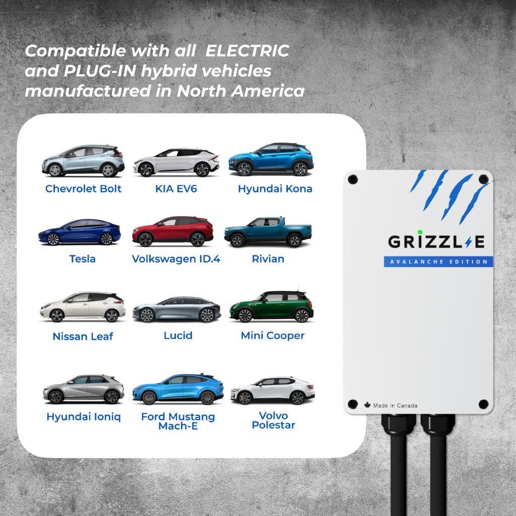 Grizzl-E Level 2 EV Charger, 40 Amp, UL Certified, NEMA 14-50, 24ft Cable, Avalanche Edition