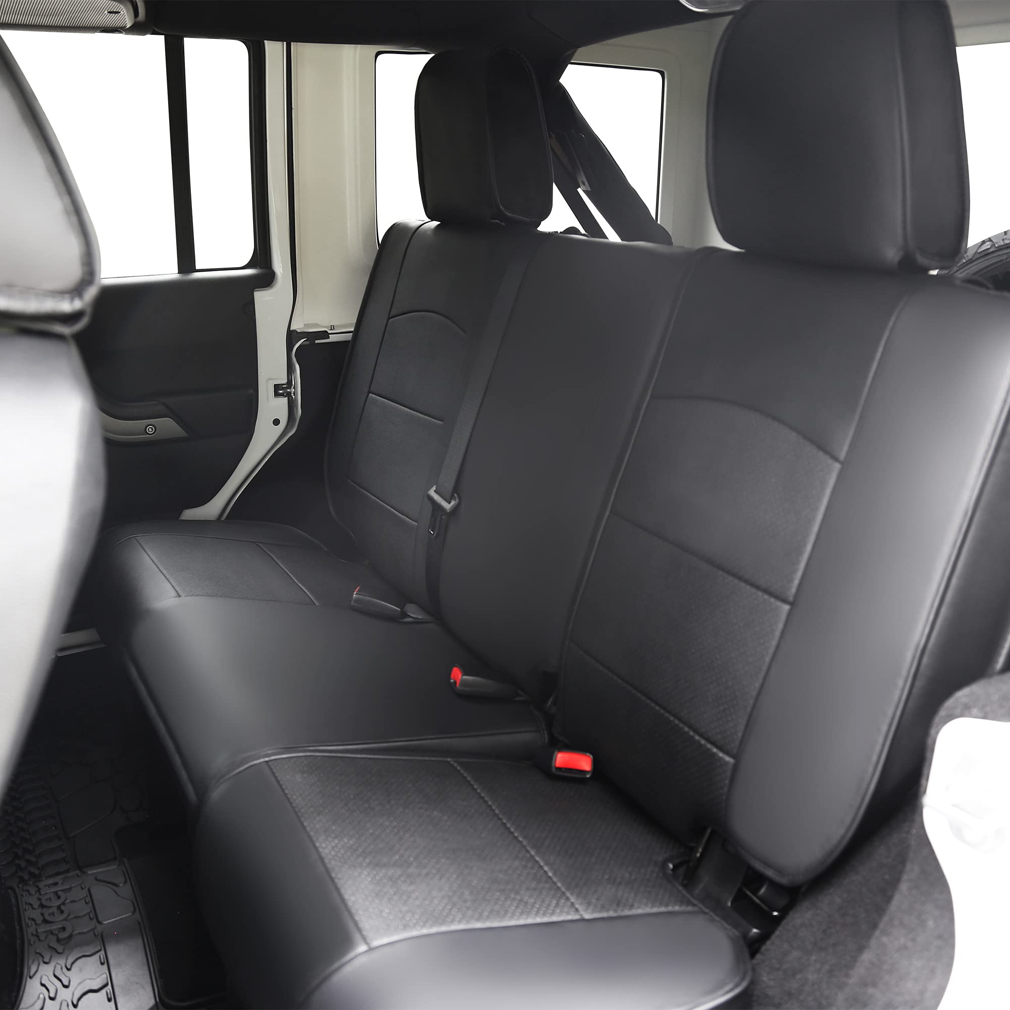 Oasis Auto 2007-2017 Wrangler Jk Custom Leather Seat Covers (2011-2012 Wrangler 2-Door, Black)