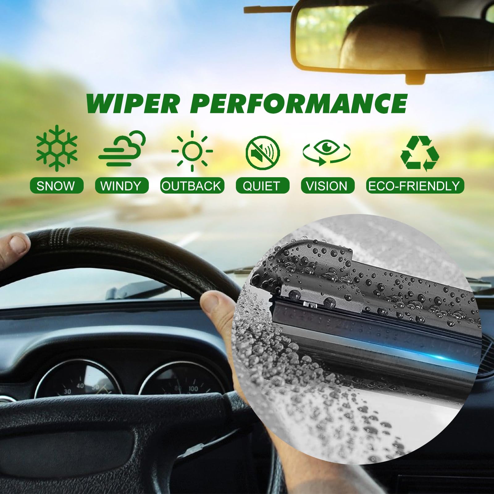 Rear Windshield Wiper Blades 16'' Original Replacement For Toyota Sienna 2020-2011 Prius 2022-2004 Back Windscreen Wiper Lu16A