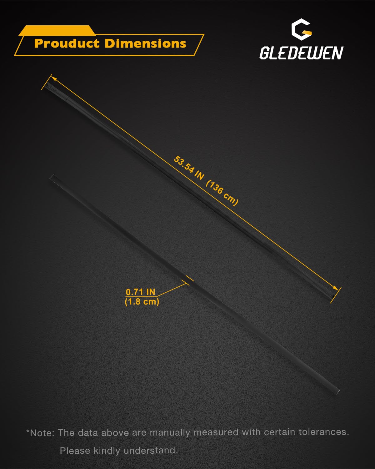 Gledewen Roof Trim Molding Pair - Rubber Roof Weatherstripping Seal for 2009-2013 Toyota Corolla, Left & Right Side, Roof Top Drip Seal