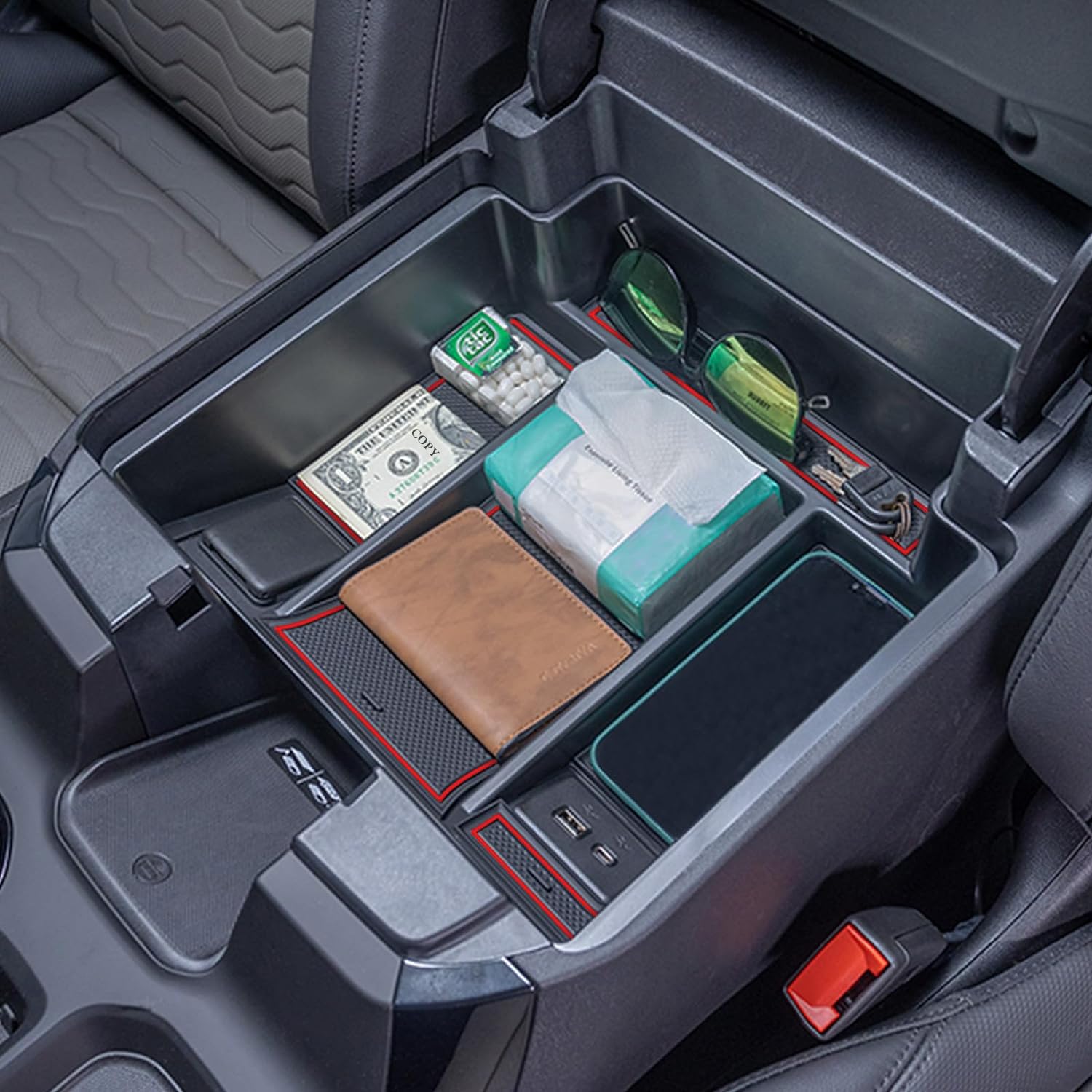 Topinstall 22-25 Red Refreshed Full Tray Compatible With 2022-2025 Silverado/Sierra 1500 And 2024-2025 Chevy Silverado/Gmc Sierr