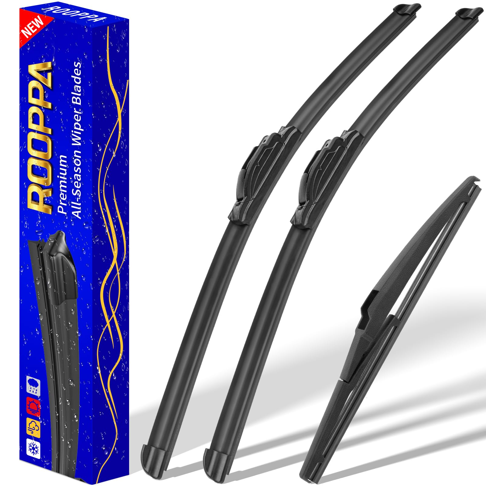 3 Wipers Replacement For 2012-2017 Kia Rio/2012-2019 Hyundai Accent, Windshield Wiper Blades Original Equipment Replacement - 26/16/11 (Set Of 3) U/J Hook
