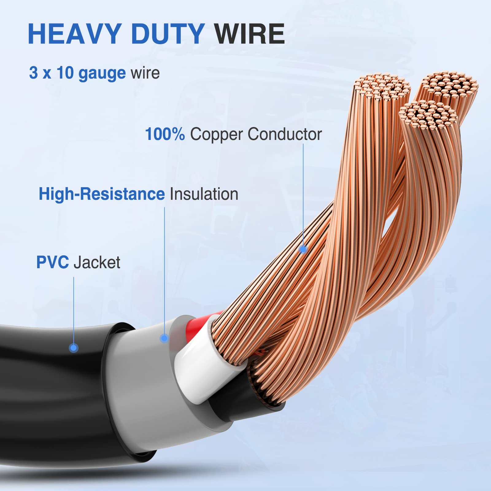 Nilight 50 Amp to 30 Amp RV Locking Adapter Cord, 10 Gauge Pure Copper, Weatherproof, Model 50361RV, 50M/30F Locking