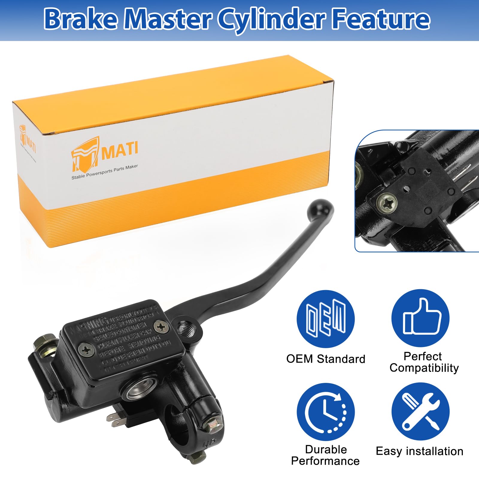 M Mati Front Brake Master Cylinder For Honda Atv Trx 200 250 300 350 420 500 500 Atc 200 250 350 45510-Hr3-305