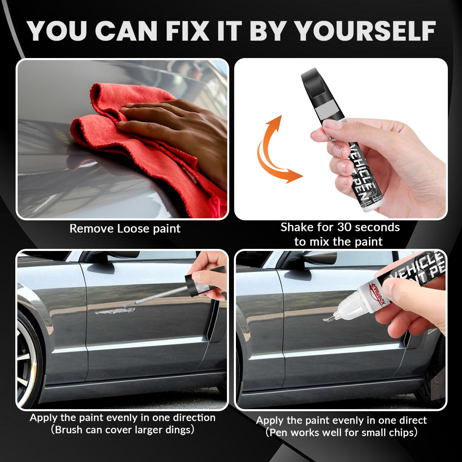 Universal Brown Touch Up Paint For Cars, Color Accurate Car Touch Up Paint, Professional Automotive Paint Scratch Repair, Lastin