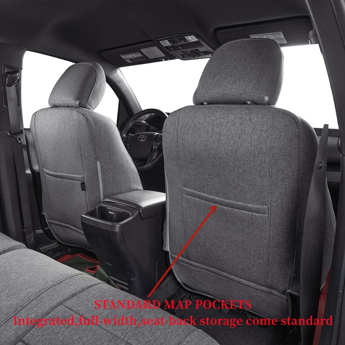 Coverdream Tacoma Hybrid Seat Covers Custom Fit For 2024 2025 Toyota Tacoma Trd Sport,Trd Off-Road,Limited,Trailhunter,Full Cove