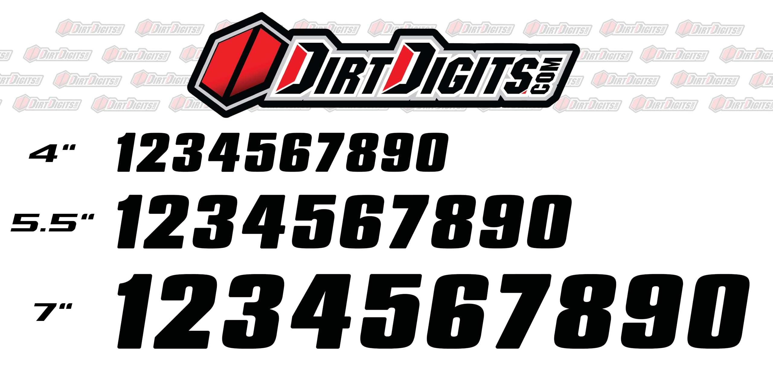 Dirt Digits DD53B-5 Black Vinyl Number 5 - 5.5" High-Gloss Precision Die Cut, 3 Pack