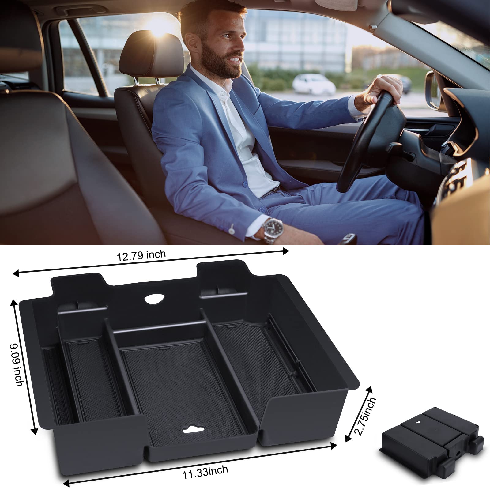 Center Console Organizer Compatible With 2019-2022 Gmc Sierra/Chevy Silverado 1500 And 2020 2021-2023 Sierra/Silverado 2500Hd/35