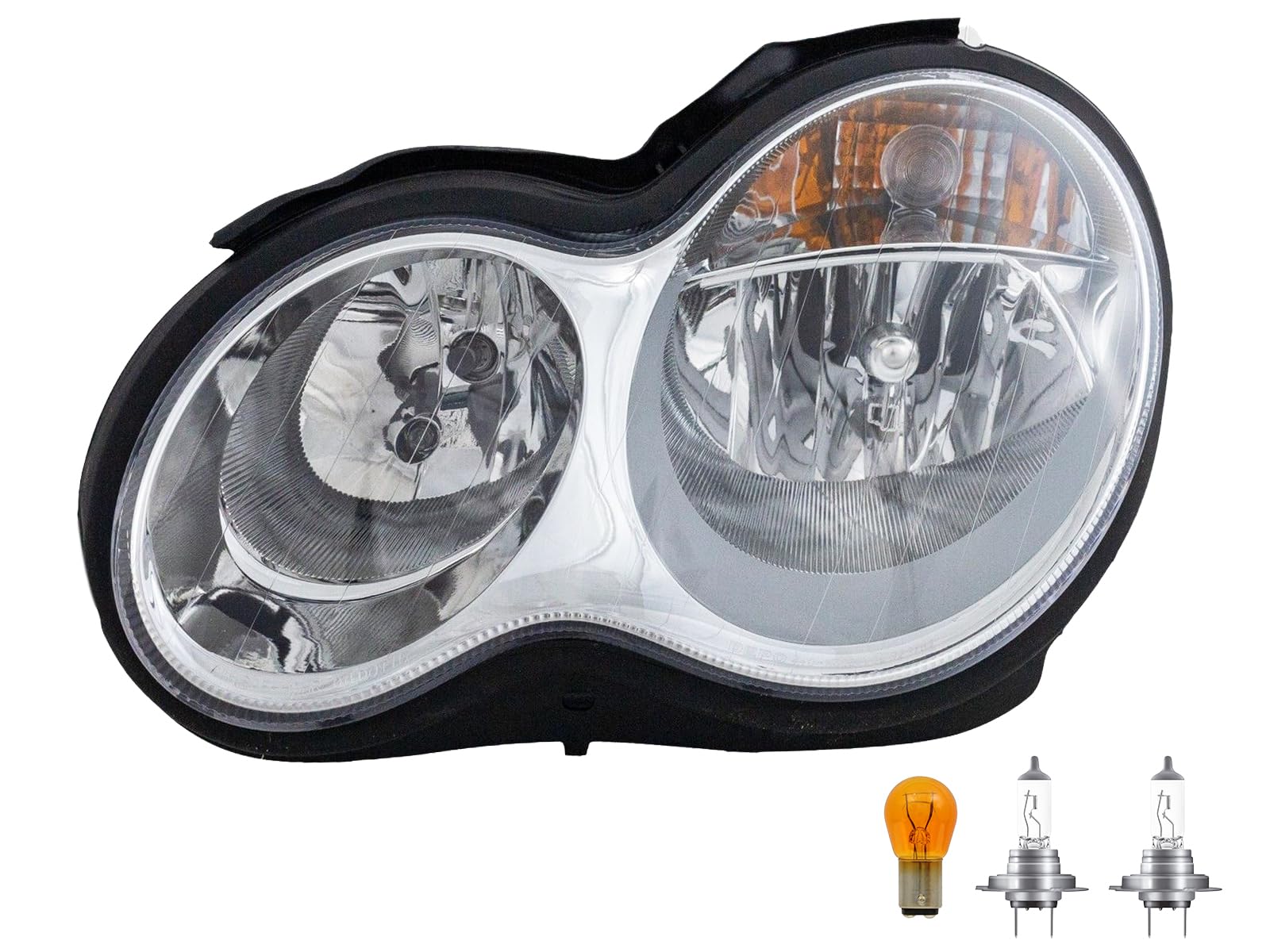 KAP Replacement for Head Lamps 2005 2006 2007 C Class C230 C240 C280 C320 C350 Driver Left Side with Bulb 2038203561 2038201559 