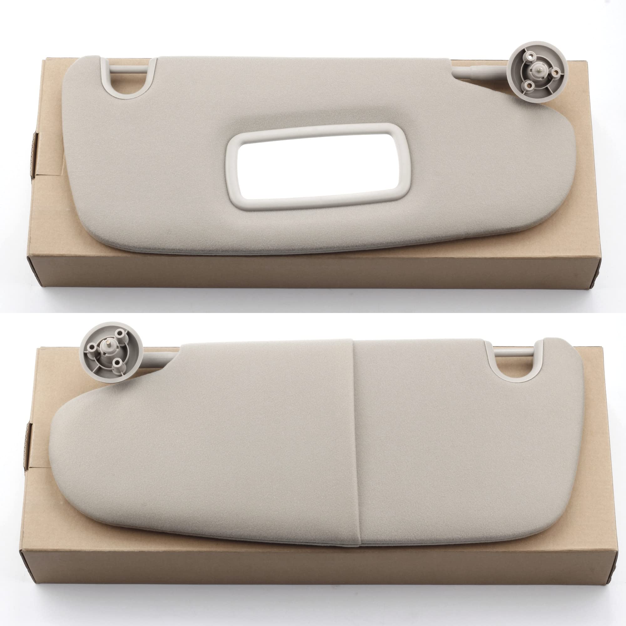 Dasbecan Gray Car Sun Visor Pair Compatible with Dodge Ram 1500/2500/3500 (2002-2009), ABS Material, Replaces 1CT18TL2AA