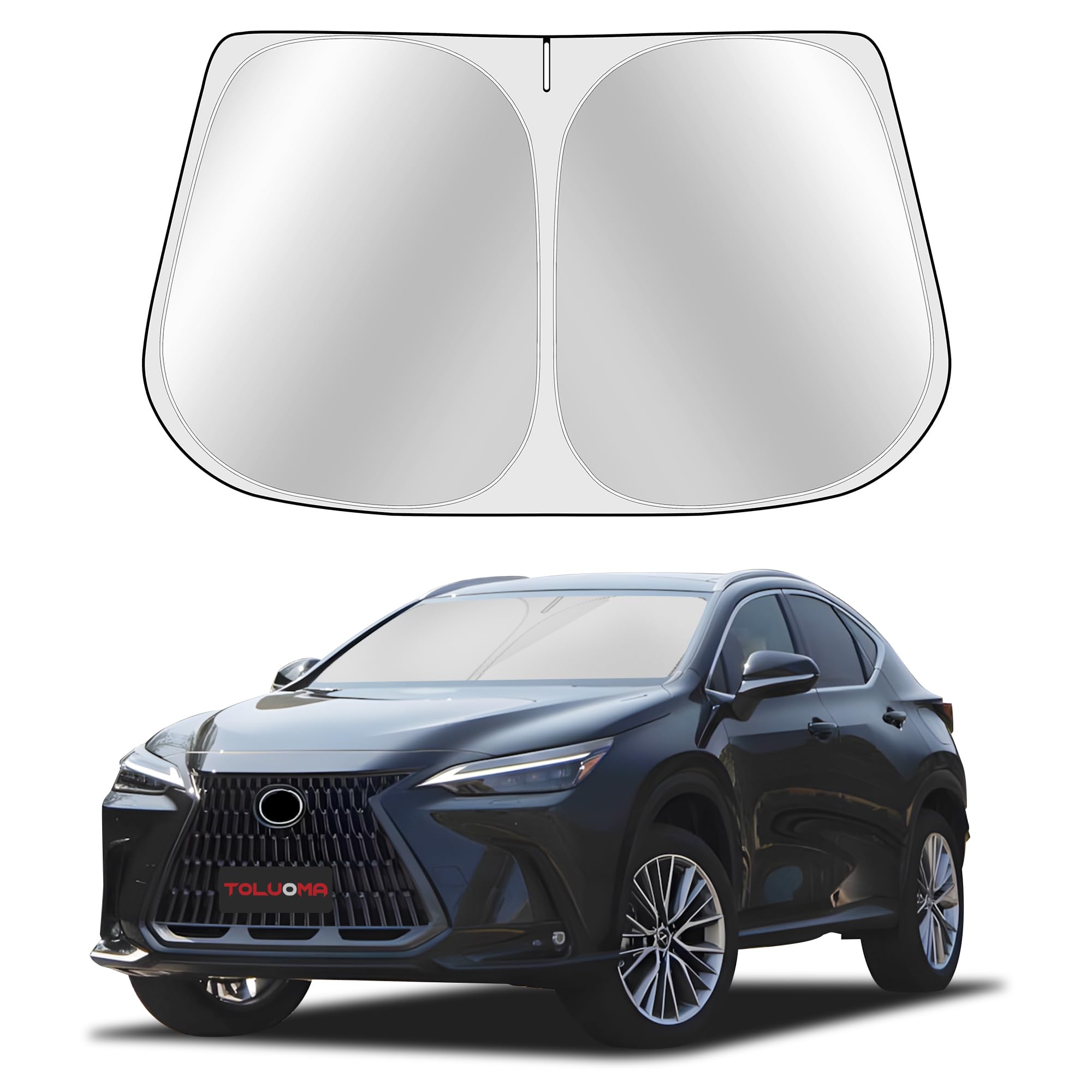 Toluoma Custom Fit Windshield Sun Shade For Le-Xus Nx Nx300H Nx300 Nx200T 2022-2025 - Full Coverage, 210T Reflective Fabric, Blo