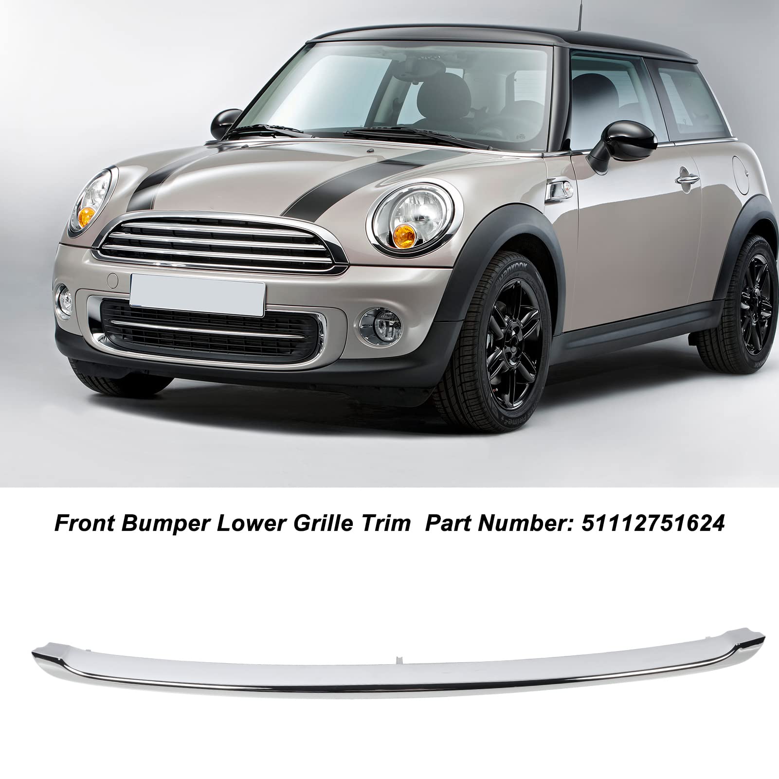 Front Lower Grille Trim Compatible With R55 R56 R57 2011-2014, 51112751624 Lower Hood Molding Grille Trim For Roadster R59 Base