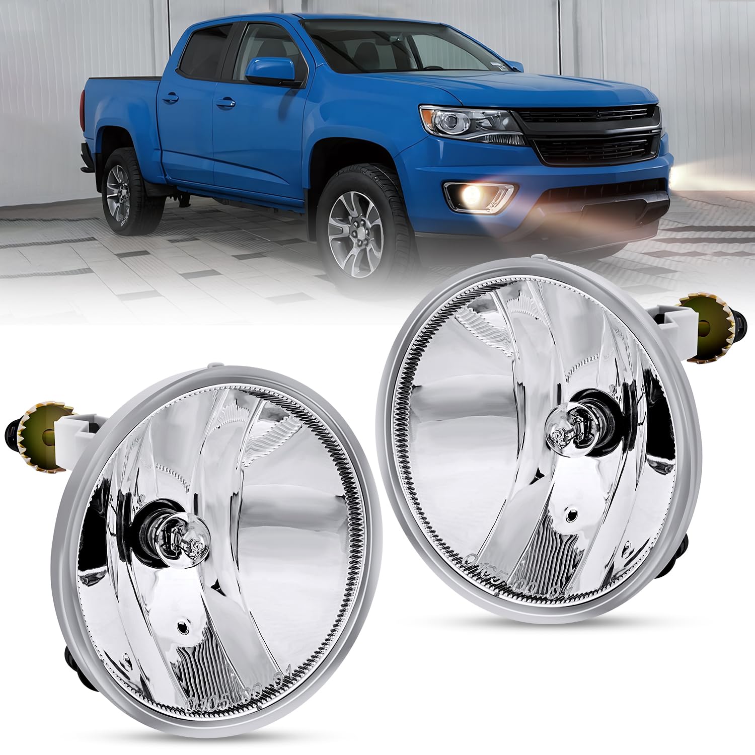 Nilight Fog Light Assembly Compatible with 2007 2008 2009 2010 2011 2012 2013 Chevy Avalanche Suburban Tahoe GMC Yukon Acadia Fo