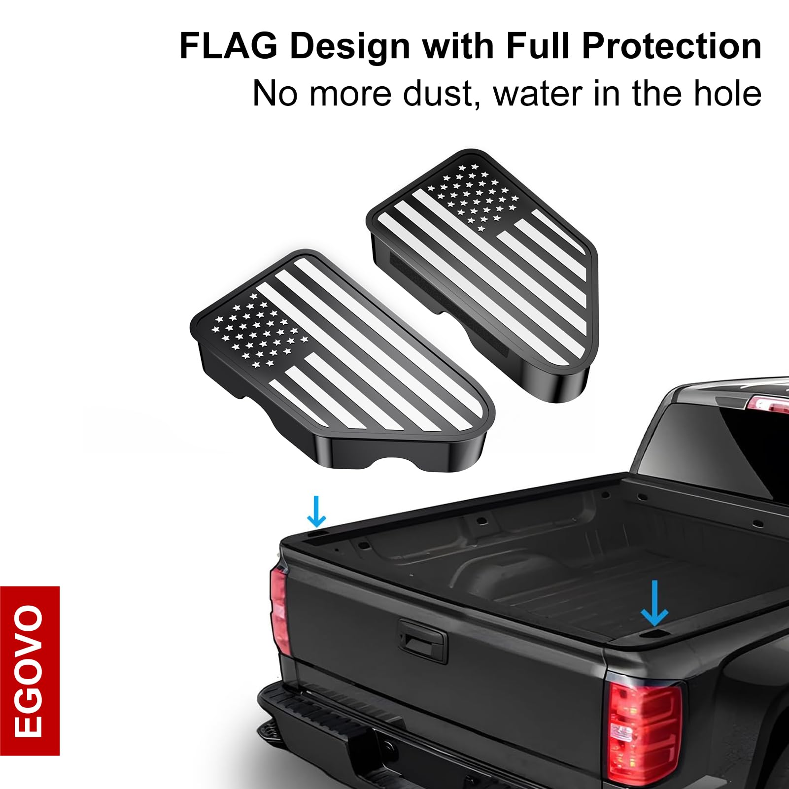 Egovo Stake Pocket Covers For 2014-2018 Gmc Sierra 1500,Chevy Silverado 1500/2500/2500Hd/3500 Truck Bed Rail Stake Pocket Caps,