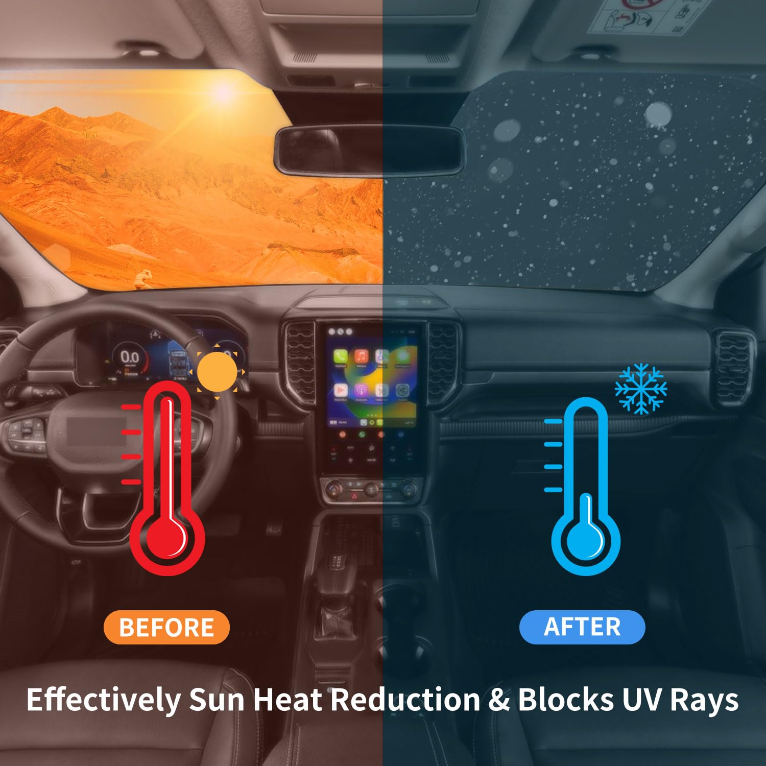 Windshield Sun Shade For Kia K5 2021-2025, Custom Fit Front Window Sunshade Gt/Gt-Line/Sedan Sun Protector & Heat Blocker Car Ac
