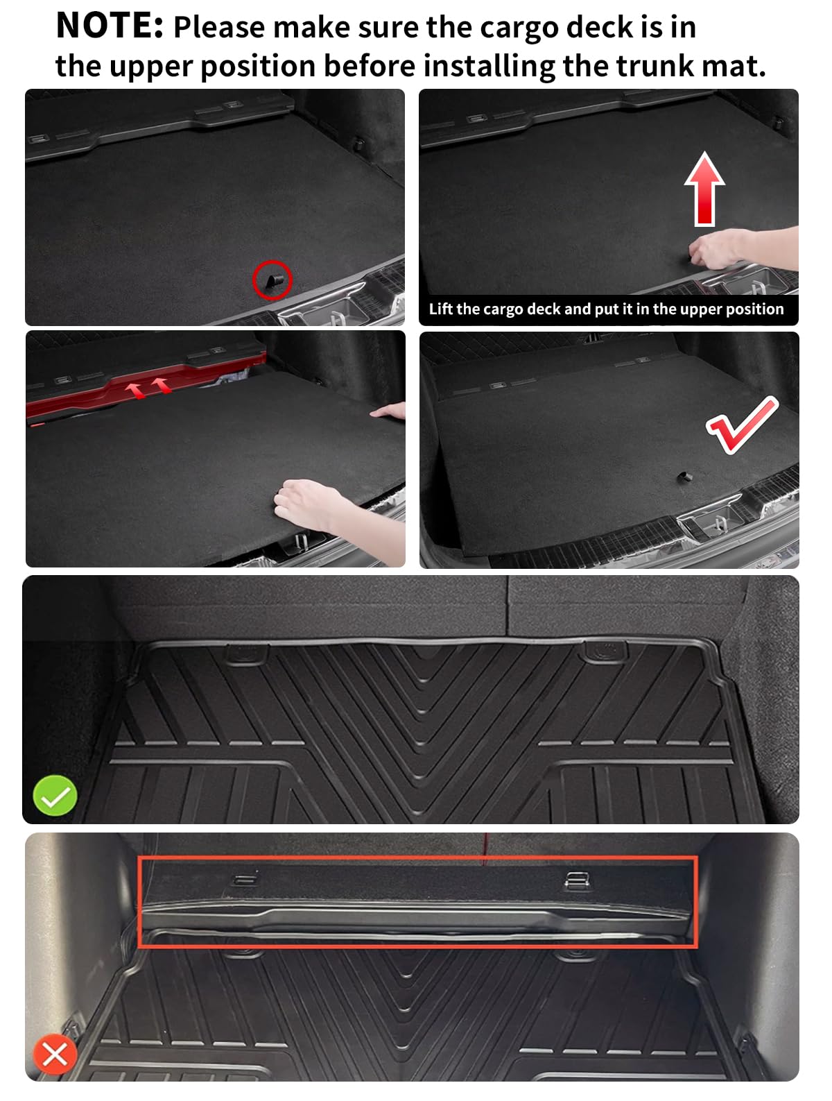 Lasfit Cargo Liner For Honda Cr-V 2023 2024 2025 2026 (Include Hybrid Models) All Weather Tpe Car Trunk Mat (Upper Position), Ca