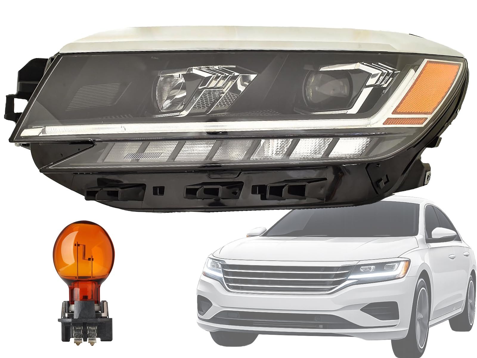 KAP Replacement for Head Lights 2020 2021 2022 Passat without Corning Lights without AFS Driver Left Side 561941035B VW2502178