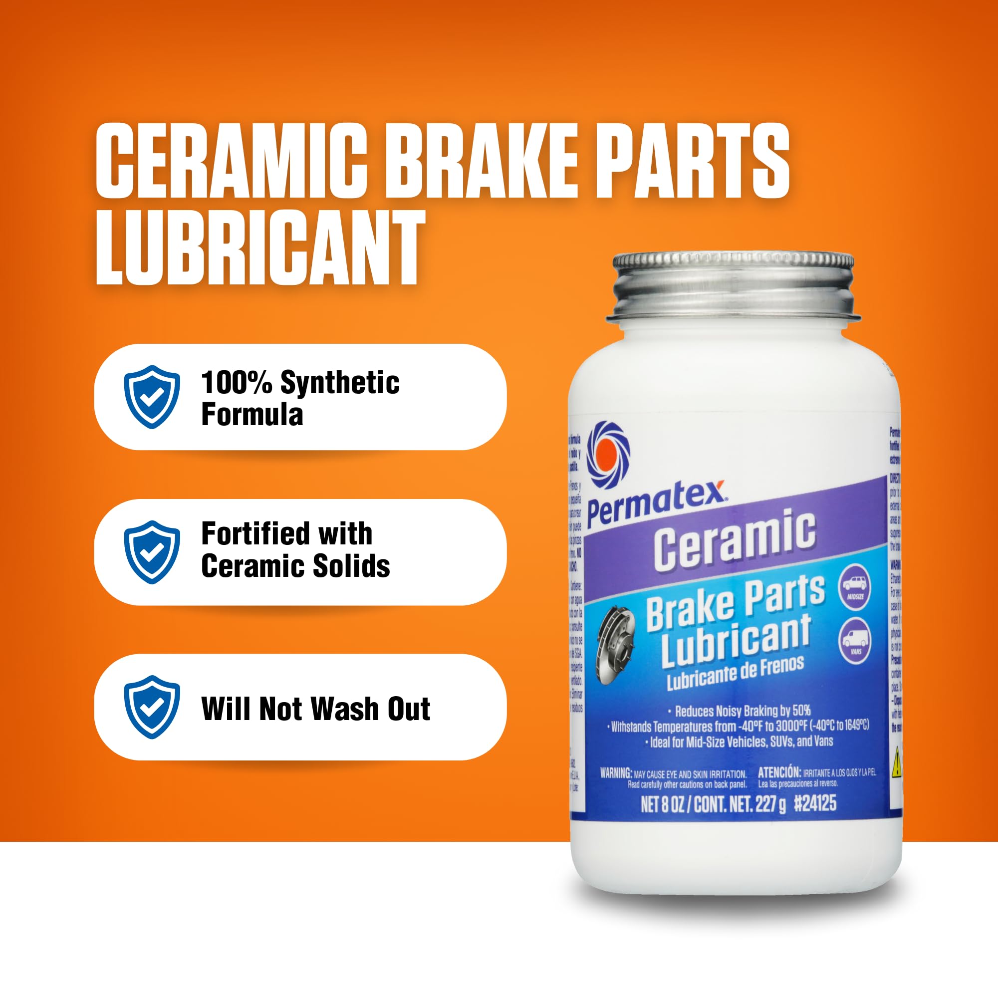 Permatex 24125 Ceramic Extreme Brake Parts Lubricant, 8 Oz., Pack Of 1
